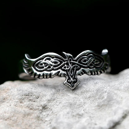 Bague Viking Corbeau Nordique